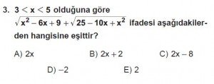 Mezun Matematik kazanım Test 12 soru 3