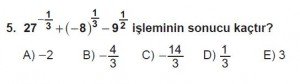 Mezun Matematik kazanım Test 12 soru 5