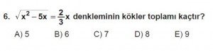 Mezun Matematik kazanım Test 12 soru 6