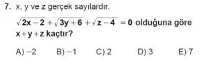 Mezun Matematik kazanım Test 12 soru 7