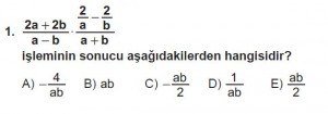 Mezun Matematik kazanım Test 13 soru 1