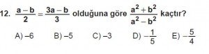 Mezun Matematik kazanım Test 13 soru 12