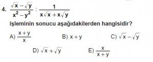 Mezun Matematik kazanım Test 13 soru 4