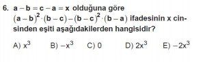 Mezun Matematik kazanım Test 13 soru 6