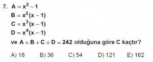 Mezun Matematik kazanım Test 13 soru 7