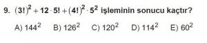 Mezun Matematik kazanım Test 13 soru 9