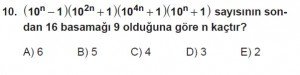 Mezun Matematik kazanım Test 14 soru 10