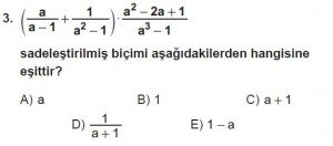 Mezun Matematik kazanım Test 14 soru 3