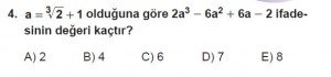 Mezun Matematik kazanım Test 14 soru 4
