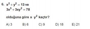 Mezun Matematik kazanım Test 14 soru 6
