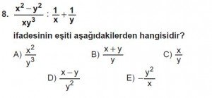Mezun Matematik kazanım Test 14 soru 8