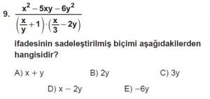 Mezun Matematik kazanım Test 14 soru 9