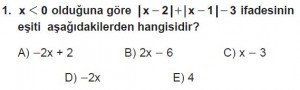 Mezun Matematik kazanım Test 15 soru 1