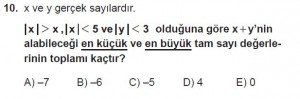 Mezun Matematik kazanım Test 15 soru 10