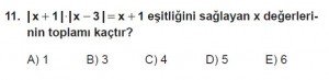 Mezun Matematik kazanım Test 15 soru 11
