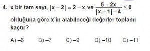 Mezun Matematik kazanım Test 15 soru 4