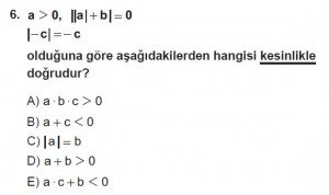 Mezun Matematik kazanım Test 15 soru 6