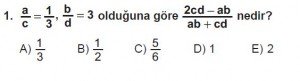 Mezun Matematik kazanım Test 16 soru 1