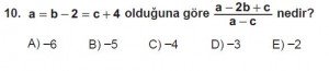 Mezun Matematik kazanım Test 16 soru 10