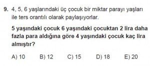 Mezun Matematik kazanım Test 16 soru 9