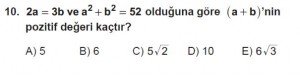 Mezun Matematik kazanım Test 17 soru 10