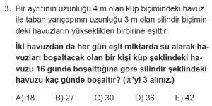 Mezun Matematik kazanım Test 17 soru 3
