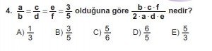 Mezun Matematik kazanım Test 17 soru 4