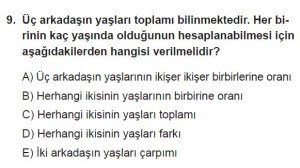 Mezun Matematik kazanım Test 17 soru 9