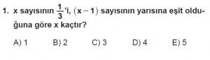 Mezun Matematik kazanım Test 18 soru 1