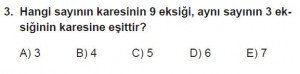 Mezun Matematik kazanım Test 18 soru 3