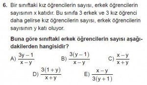 Mezun Matematik kazanım Test 18 soru 6