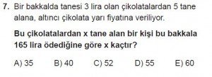 Mezun Matematik kazanım Test 18 soru 7