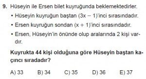 Mezun Matematik kazanım Test 18 soru9