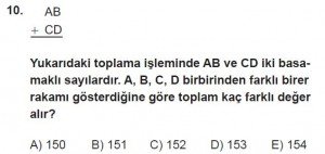 Mezun Matematik kazanım Test 2 soru 10