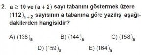 Mezun Matematik kazanım Test 2 soru 2