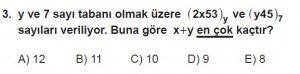 Mezun Matematik kazanım Test 2 soru 3