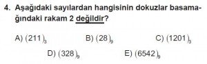Mezun Matematik kazanım Test 2 soru 4