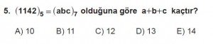 Mezun Matematik kazanım Test 2 soru 5