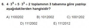 Mezun Matematik kazanım Test 2 soru 6