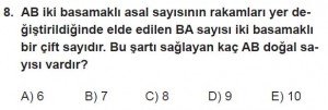 Mezun Matematik kazanım Test 2 soru 8