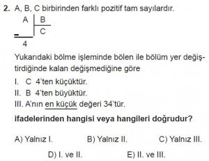 Mezun Matematik kazanım Test 3 soru 2
