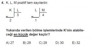 Mezun Matematik kazanım Test 3 soru 4
