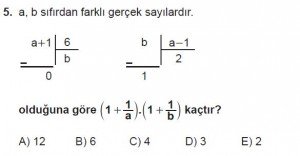 Mezun Matematik kazanım Test 3 soru 5