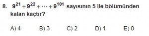 Mezun Matematik kazanım Test 3 soru 8
