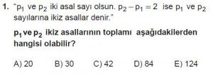 Mezun Matematik kazanım Test 4 soru 1