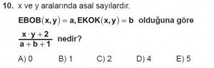 Mezun Matematik kazanım Test 4 soru 10