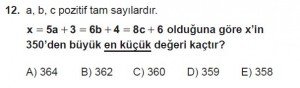 Mezun Matematik kazanım Test 4 soru 12