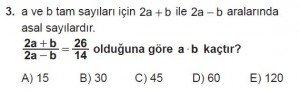 Mezun Matematik kazanım Test 4 soru 3