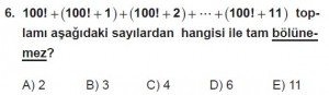Mezun Matematik kazanım Test 4 soru 6