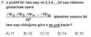 Mezun Matematik kazanım Test 4 soru 7